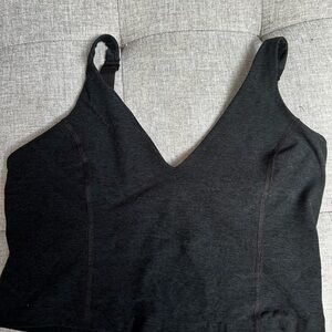 Beyond Yoga Charcoal V-Neck Sports Bra